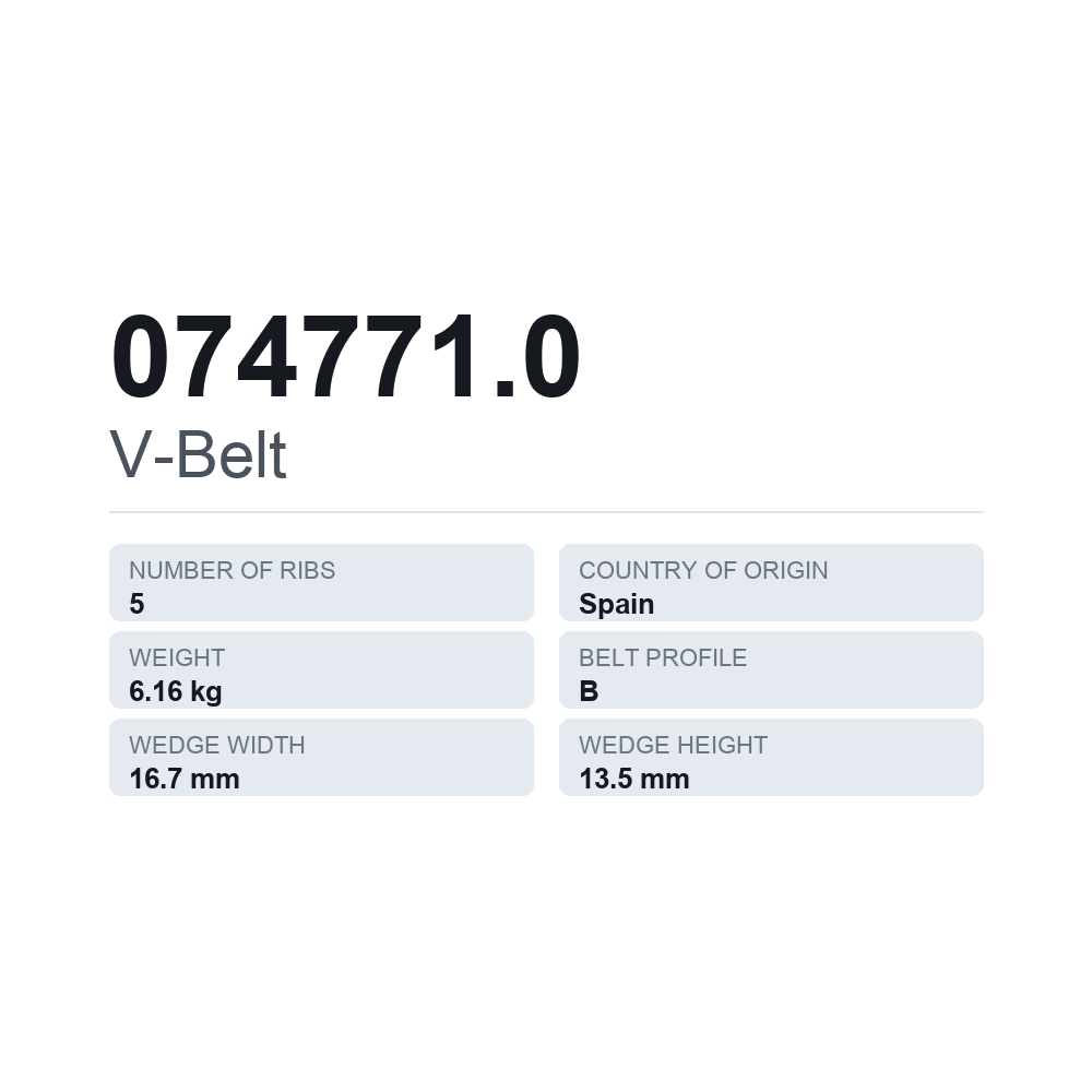 Kilrem 074771.0 — tekniskt datablad