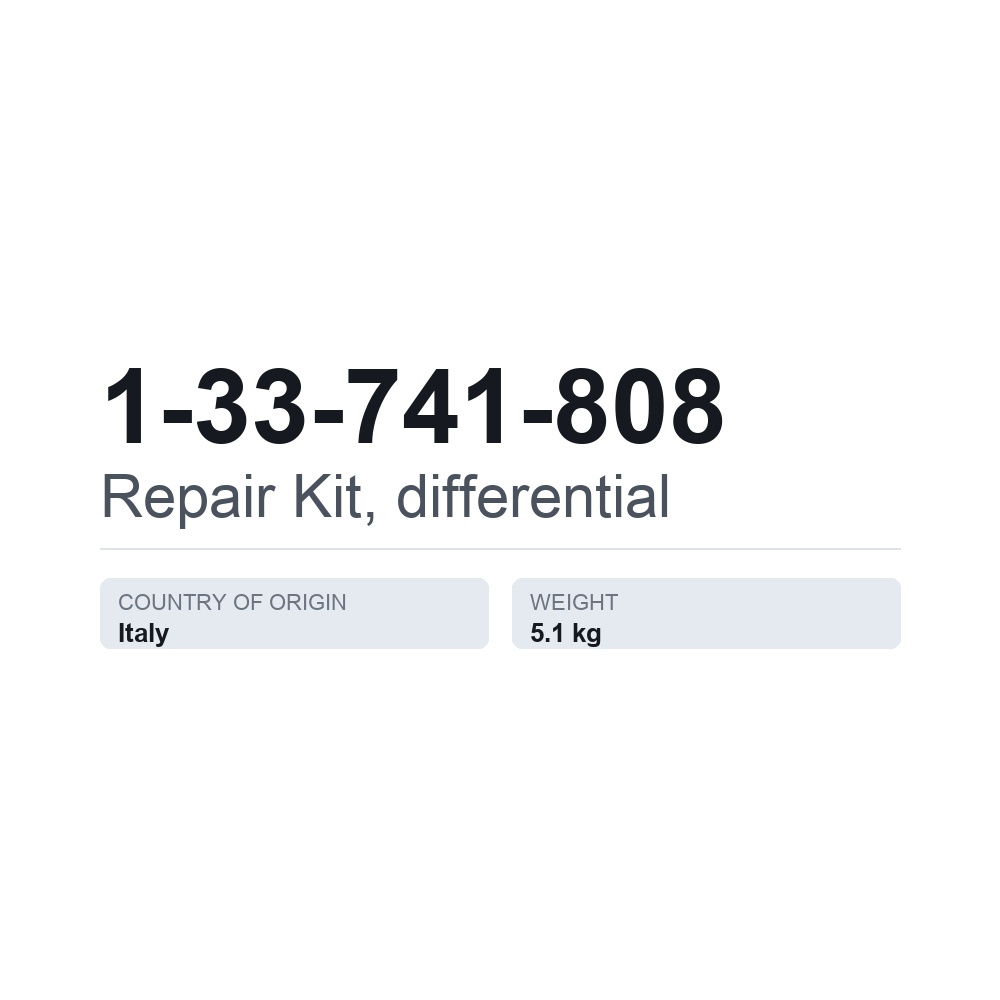 Reparationssæt, differentiale 1-33-741-808 — teknisk datablad