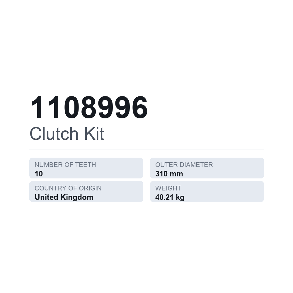 Kupplungssatz 1108996 — technisches Datenblatt