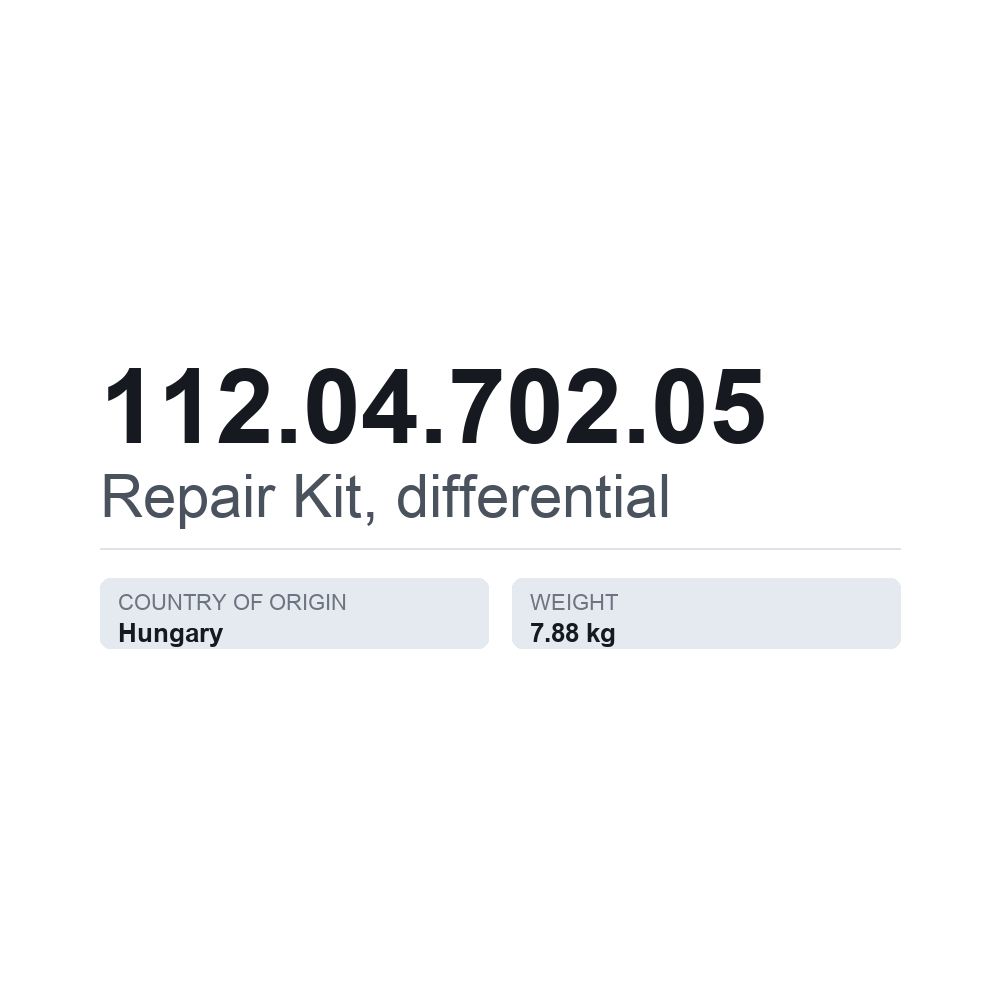 Reparatursatz, Differential 112.04.702.05 — technisches Datenblatt