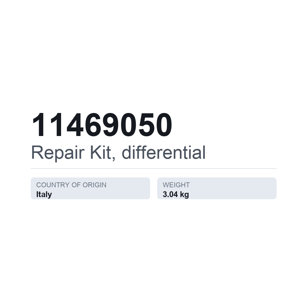 Reparatursatz, Differential 11469050 — technisches Datenblatt