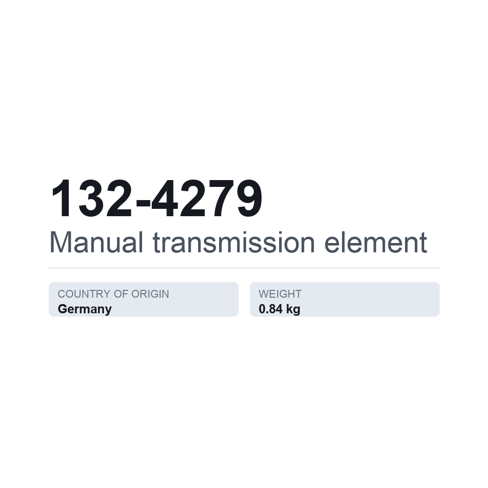 Schaltgetriebeelement 132-4279 — technisches Datenblatt