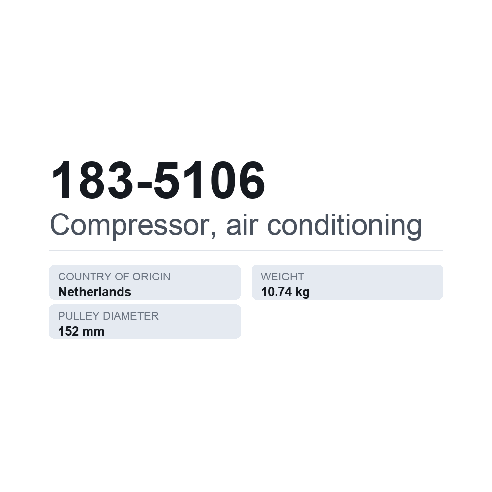 Klimakompressor 183-5106 — technisches Datenblatt