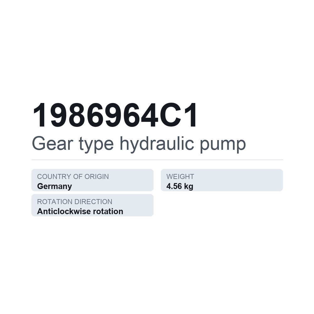 Hydraulische Zahnradpumpe 1986964C1 — technisches Datenblatt