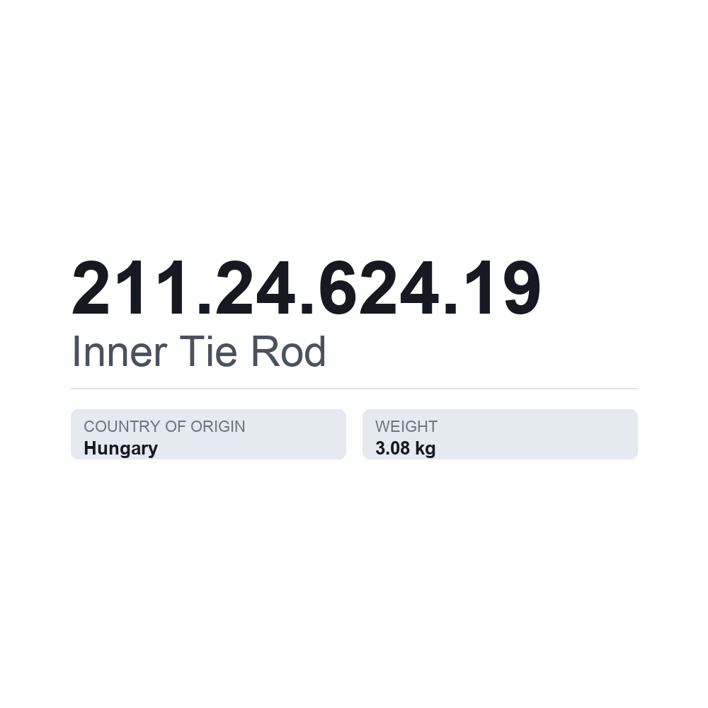 Aksialled, styrestang 211.24.624.19 — teknisk datablad