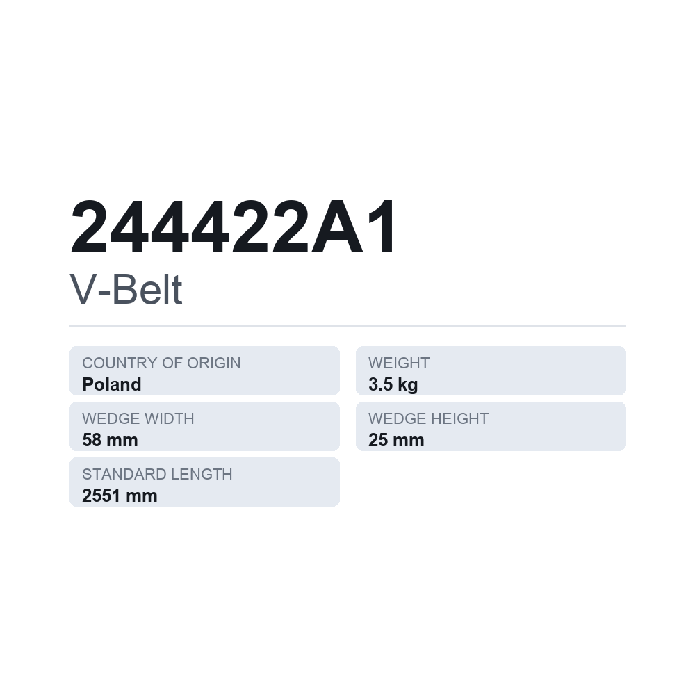 Kilrem 244422A1 — tekniskt datablad