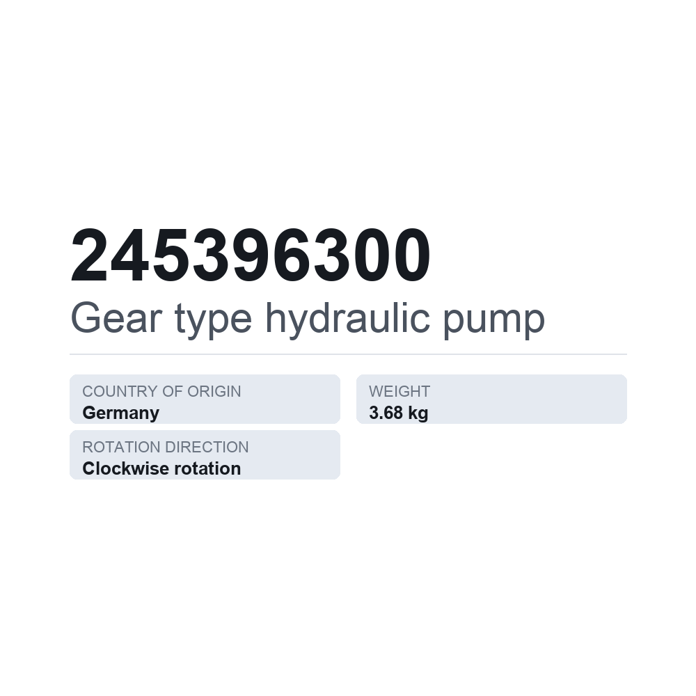 Hydraulische Zahnradpumpe 245396300 — technisches Datenblatt