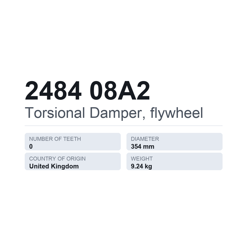 Torsionsdämpfer, Schwungrad 2484 08A2 — technisches Datenblatt