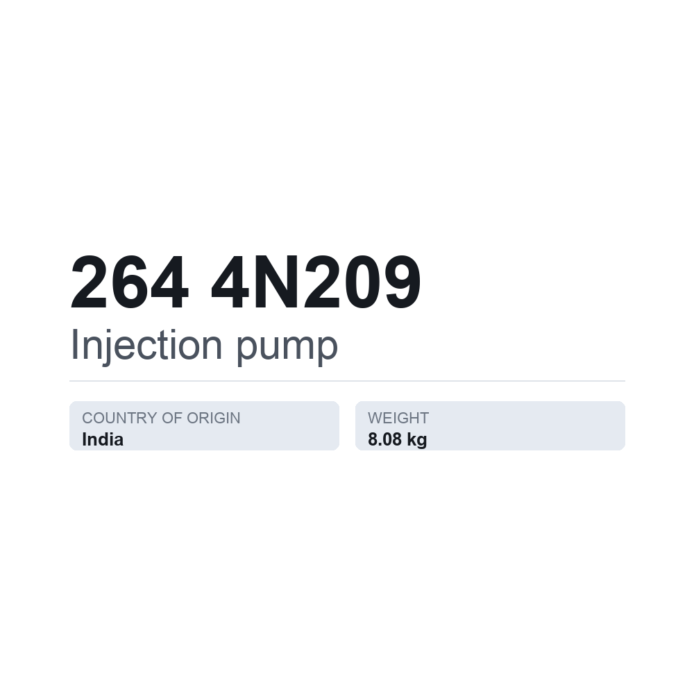 Indsprøjtningspumpe 264 4N209 — teknisk datablad