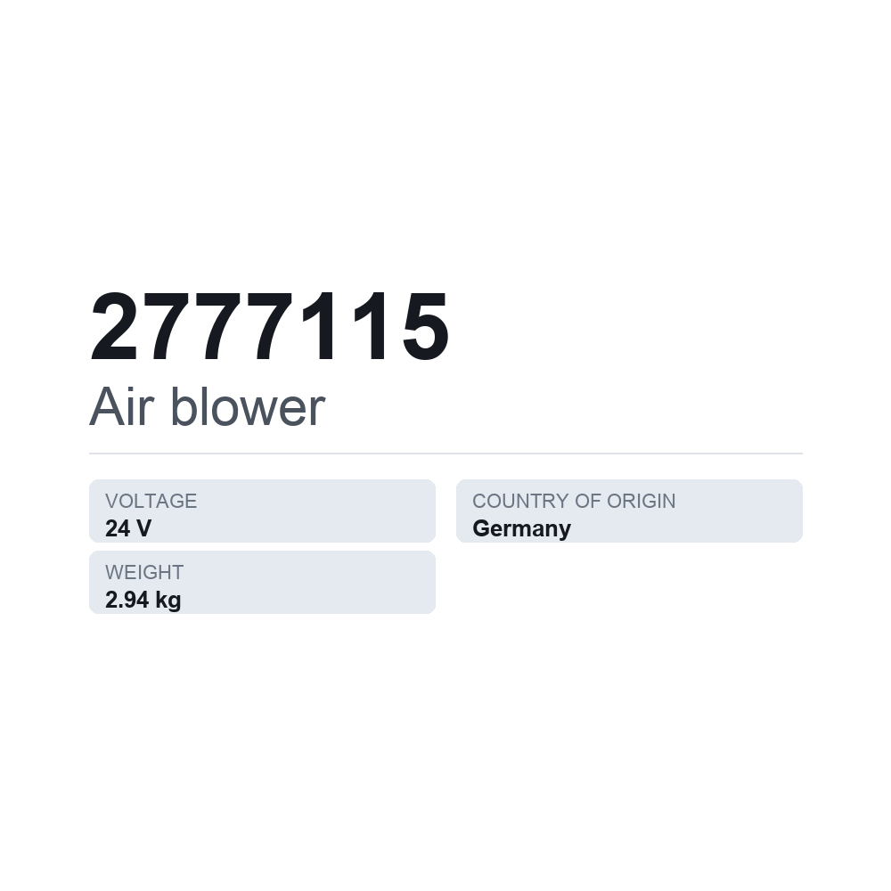 Innenraumgebläse 2777115 — technisches Datenblatt