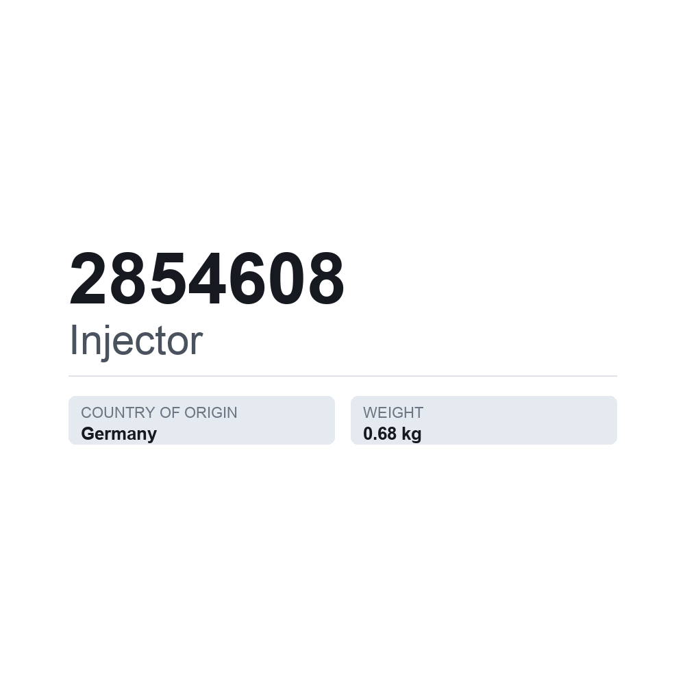 Insprutningsmunstycke 2854608 — tekniskt datablad