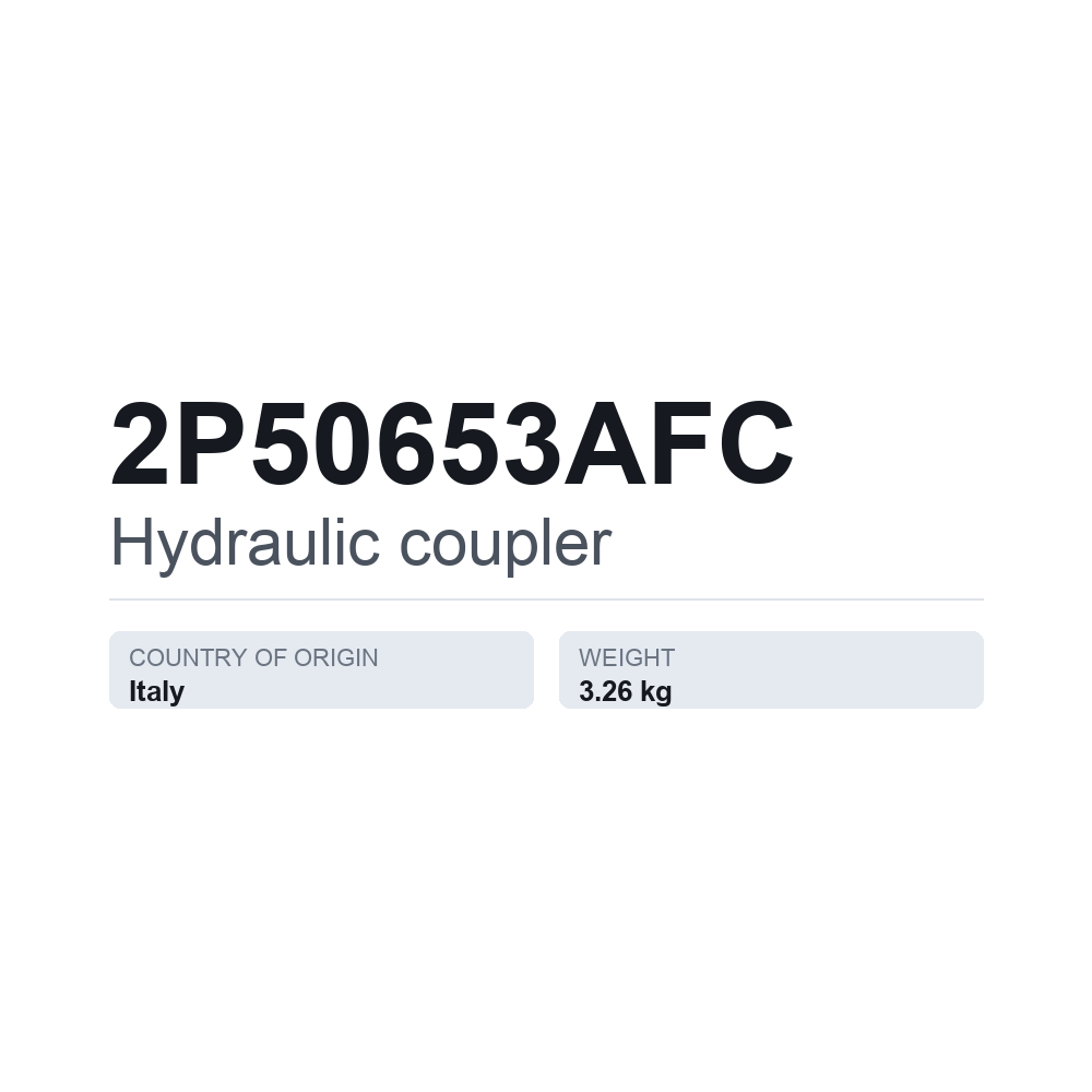 Hydraulikkupplung 2P50653AFC — technisches Datenblatt