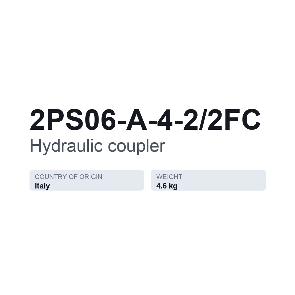 Hydraulikkupplung 2PS06-A-4-2/2FC — technisches Datenblatt