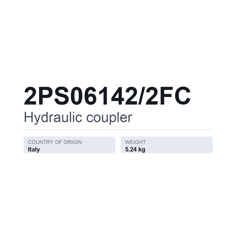 Hydraulikkupplung 2PS06142/2FC — technisches Datenblatt
