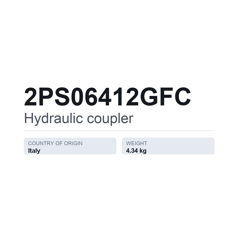 Hydraulikkupplung 2PS06412GFC — technisches Datenblatt