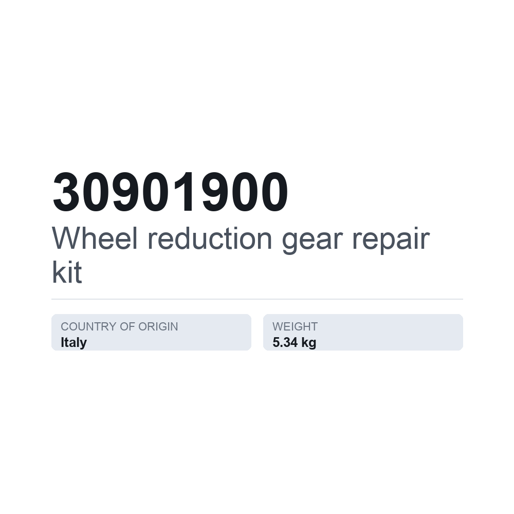 Reparationssæt, navreduktionsgear 30901900 — teknisk datablad