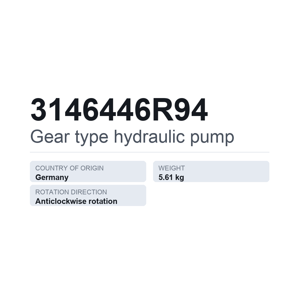 Hydraulische Zahnradpumpe 3146446R94 — technisches Datenblatt