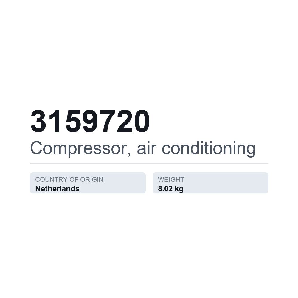 Klimakompressor 3159720 — technisches Datenblatt