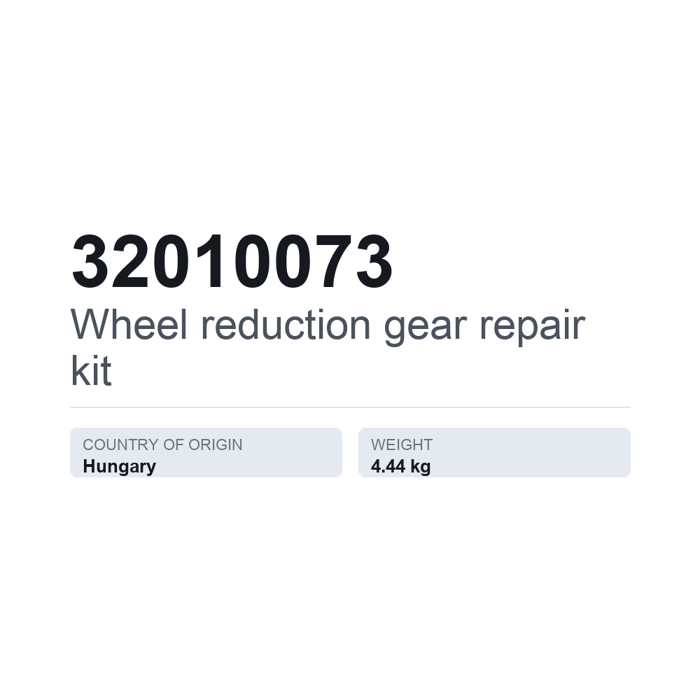 Reparationssæt, navreduktionsgear 32010073 — teknisk datablad