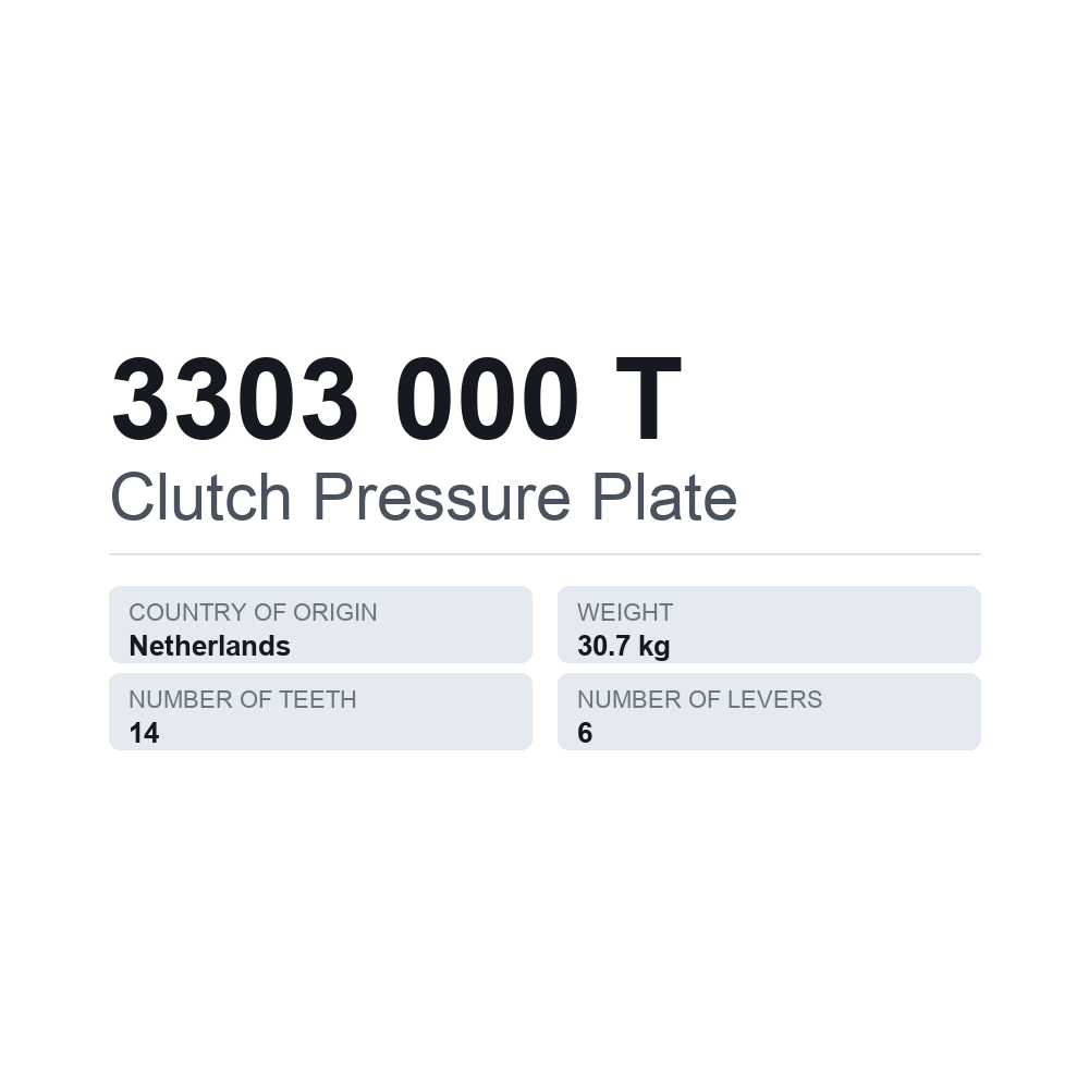 Kupplungsdruckplatte 3303 000 T — technisches Datenblatt