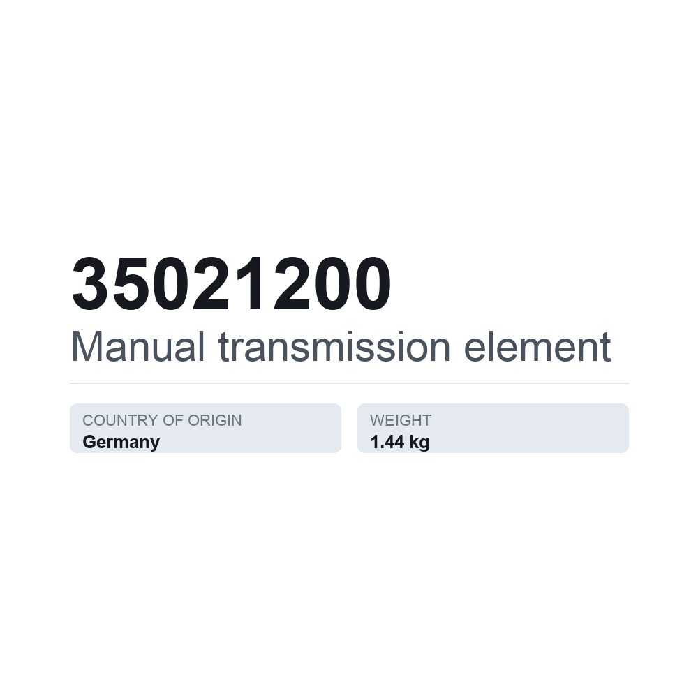 Schaltgetriebeelement 35021200 — technisches Datenblatt