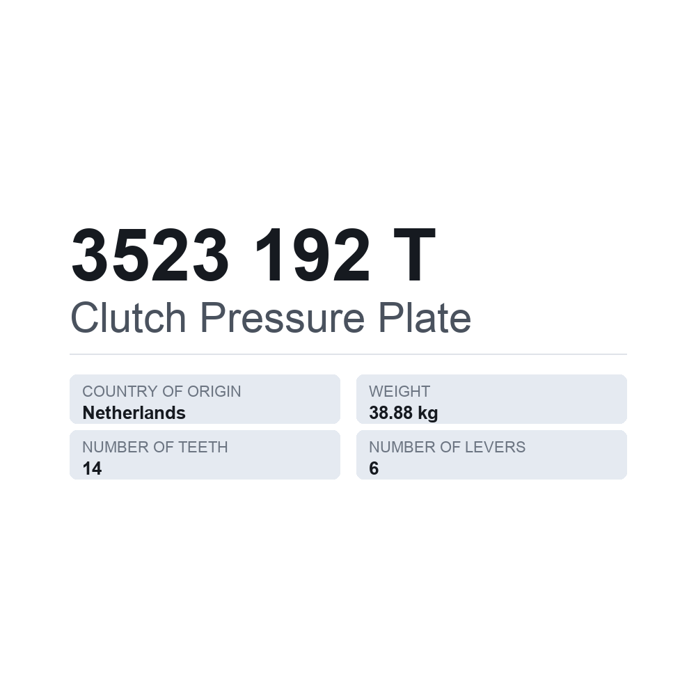 Kupplungsdruckplatte 3523 192 T — technisches Datenblatt
