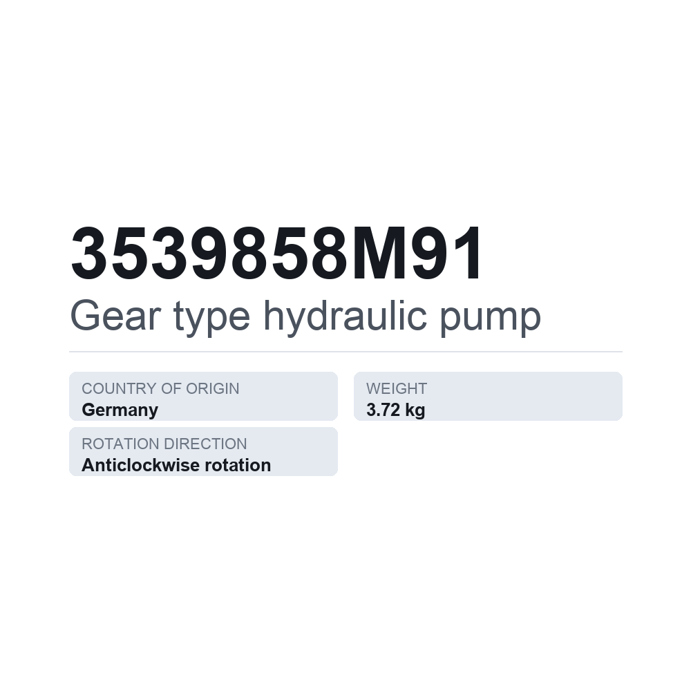 Hydraulische Zahnradpumpe 3539858M91 — technisches Datenblatt