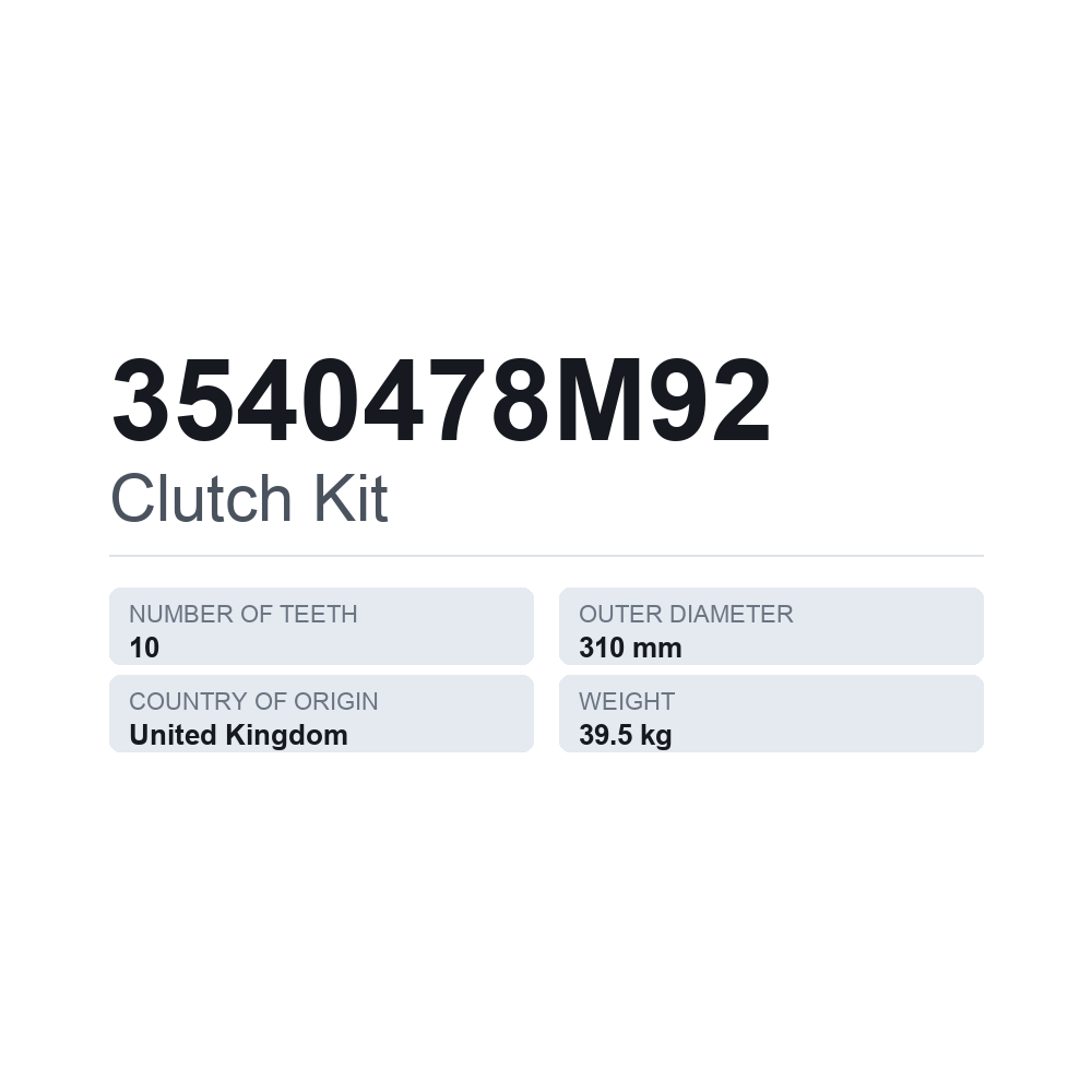 Kupplungssatz 3540478M92 — technisches Datenblatt