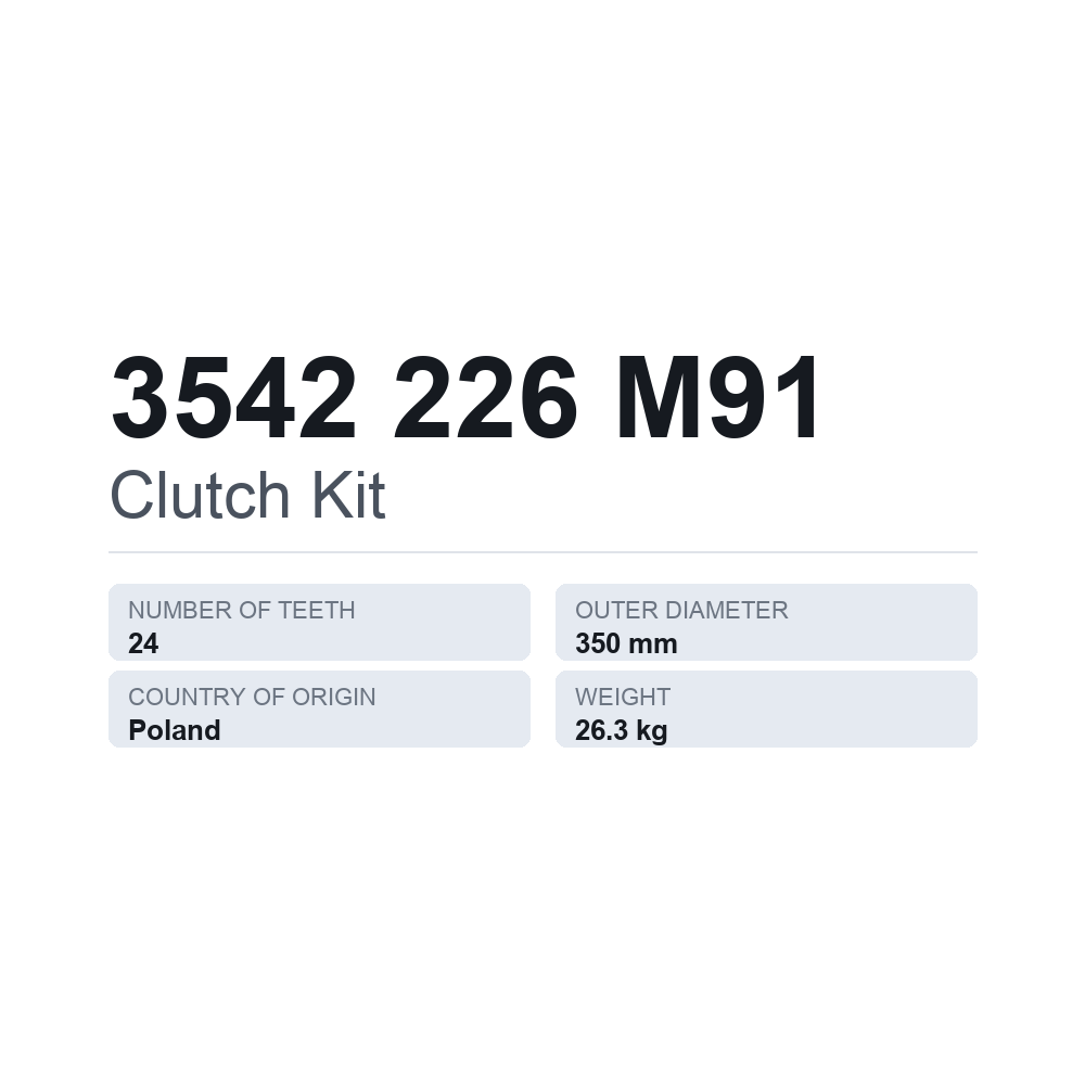 Kupplungssatz 3542 226 M91 — technisches Datenblatt