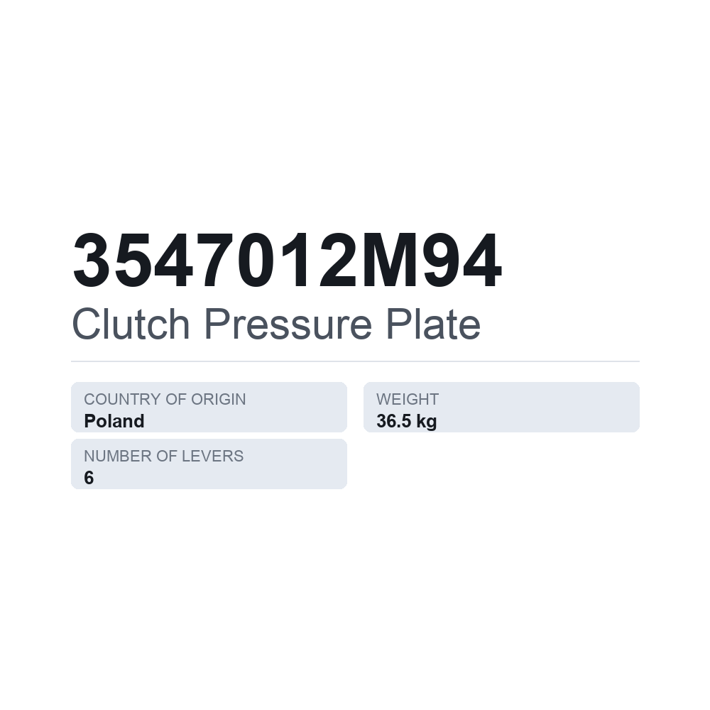 Kupplungsdruckplatte 3547012M94 — technisches Datenblatt