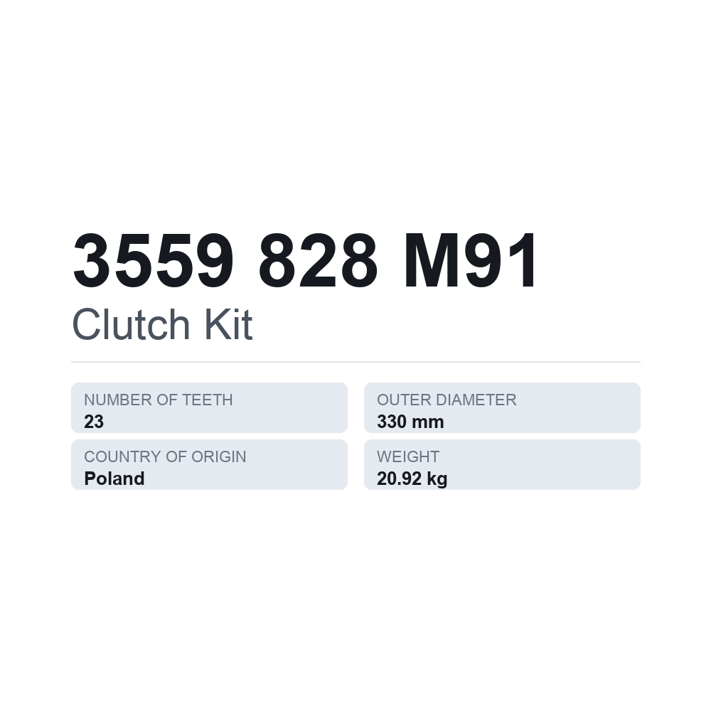 Kupplungssatz 3559 828 M91 — technisches Datenblatt