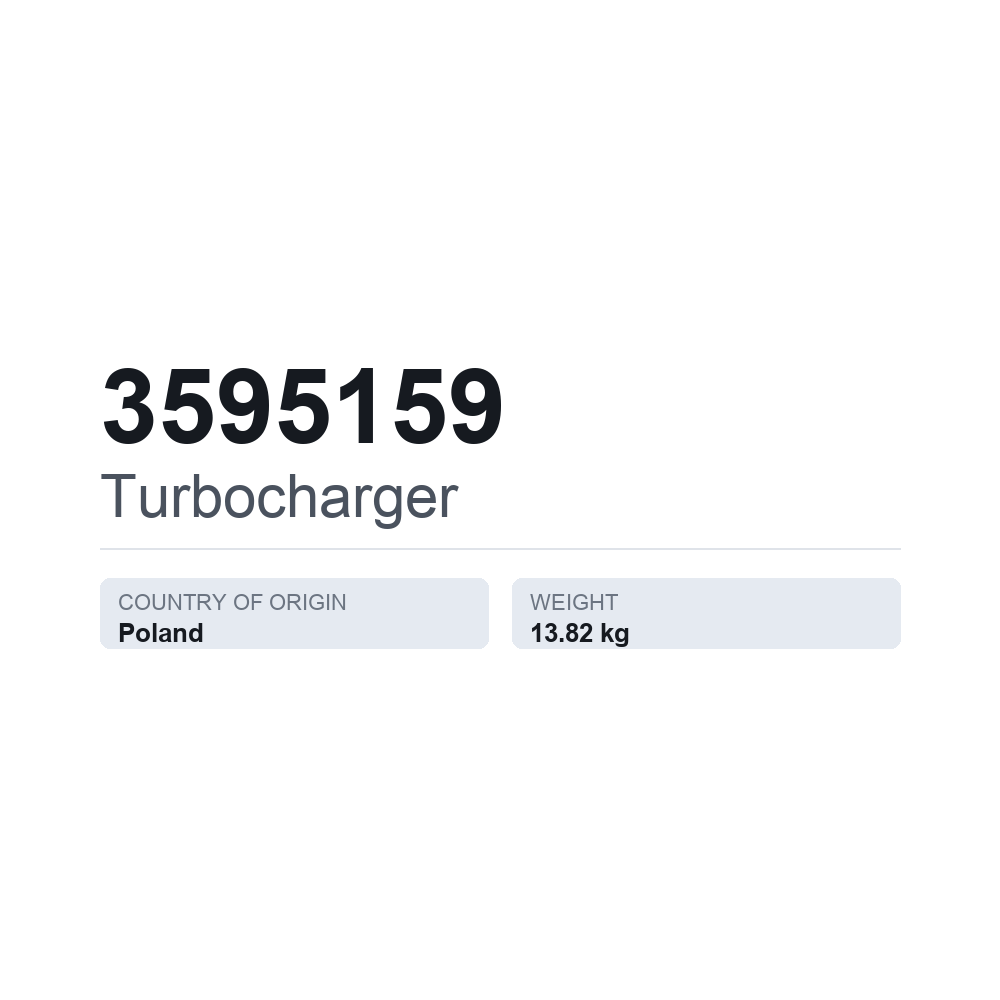 Turbolader 3595159 — technisches Datenblatt