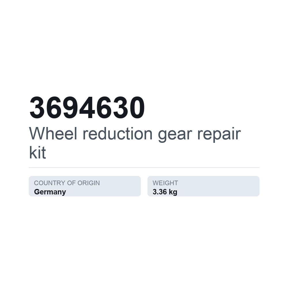 Reparationssæt, navreduktionsgear 3694630 — teknisk datablad