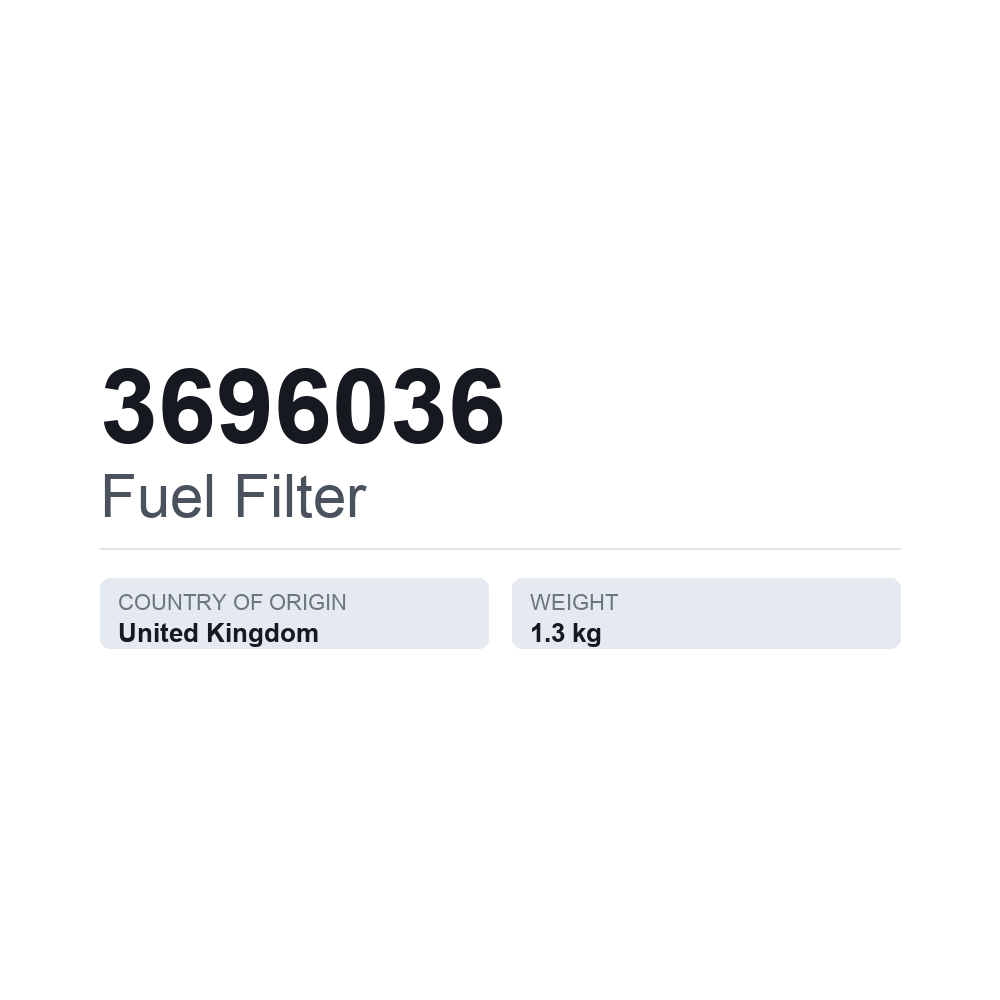 Kraftstofffilter 3696036 — technisches Datenblatt