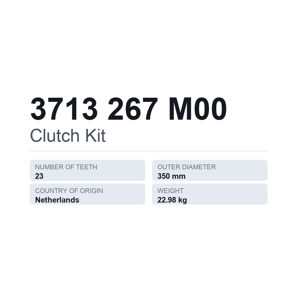 Kupplungssatz 3713 267 M00 — technisches Datenblatt