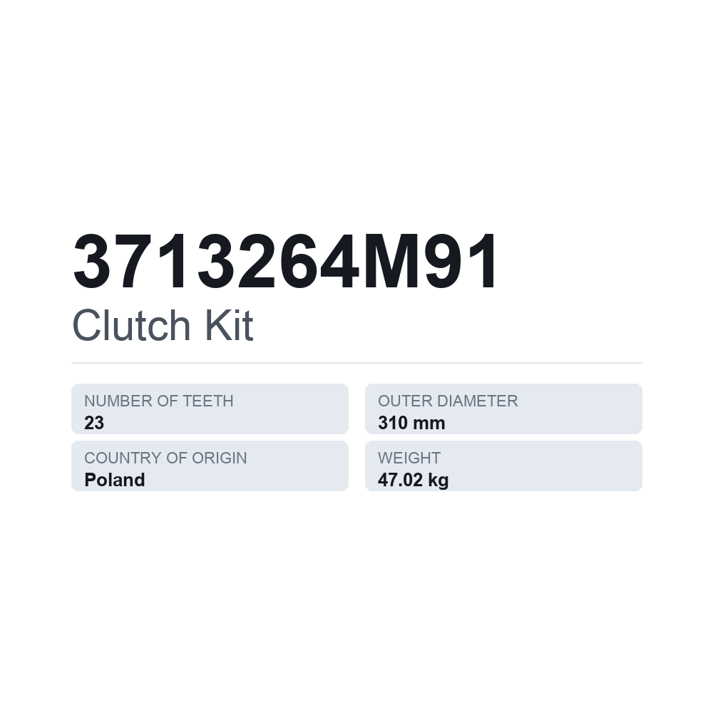 Kupplungssatz 3713264M91 — technisches Datenblatt
