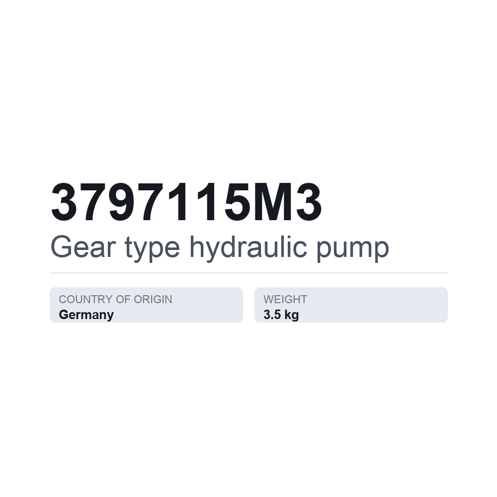 Hydraulische Zahnradpumpe 3797115M3 — technisches Datenblatt