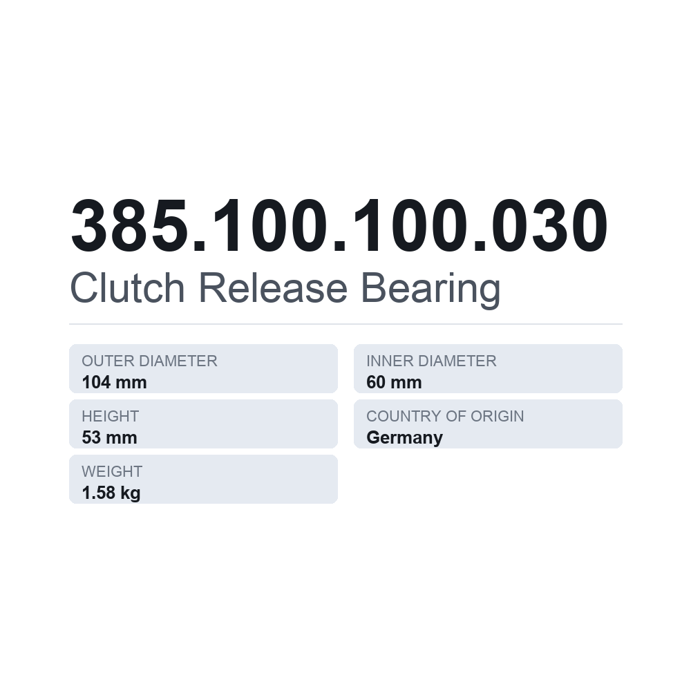 Ausrücklager 385.100.100.030 — technisches Datenblatt