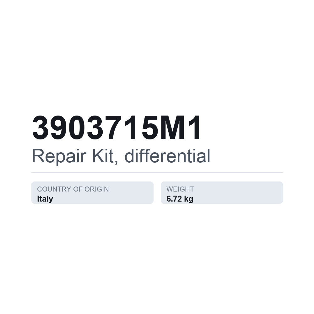 Reparatursatz, Differential 3903715M1 — technisches Datenblatt