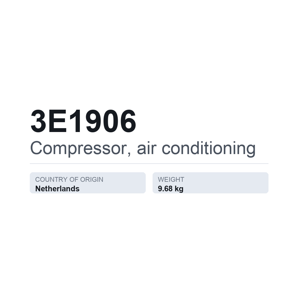 Klimakompressor 3E1906 — technisches Datenblatt