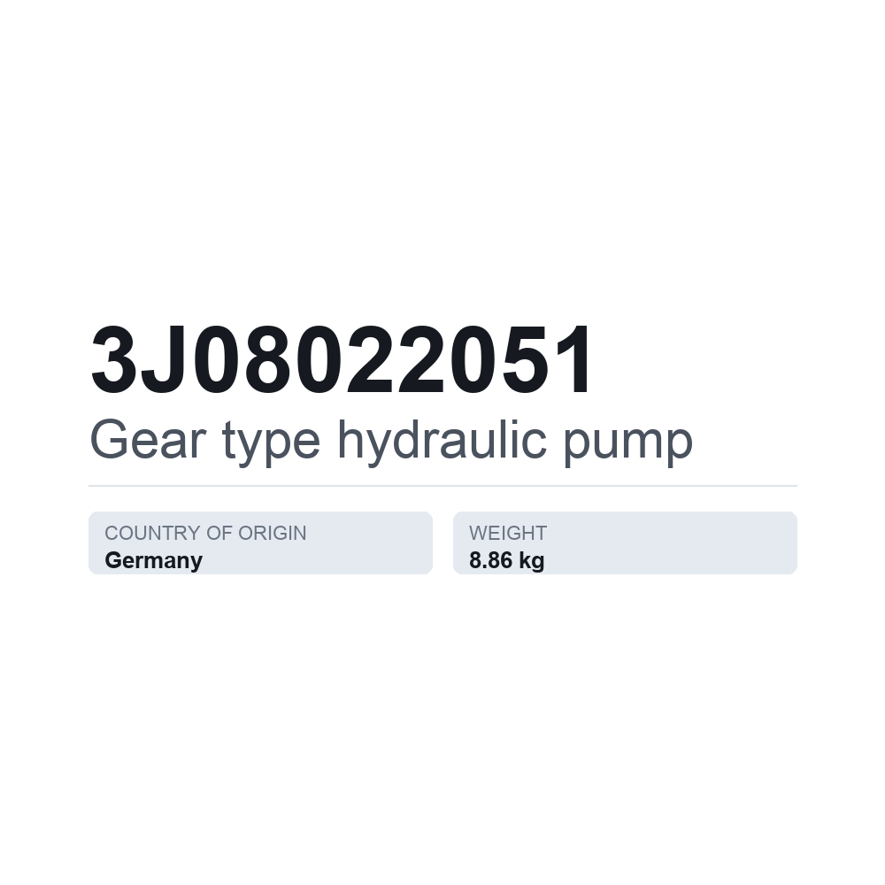 Hydraulische Zahnradpumpe 3J08022051 — technisches Datenblatt