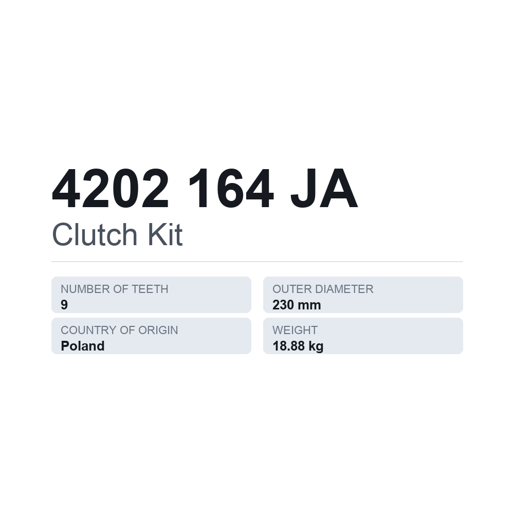 Kupplungssatz 4202 164 JA — technisches Datenblatt