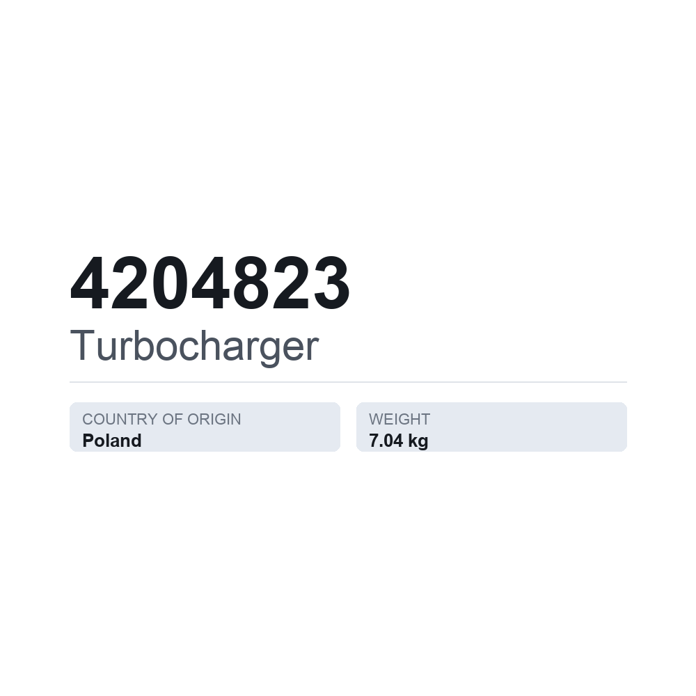 Turboahdin 4204823 — tekninen tietokortti