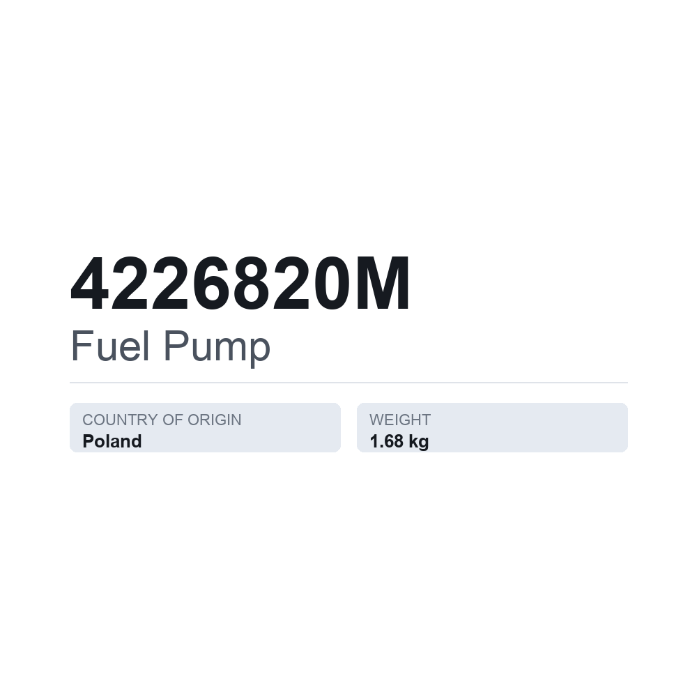 Kraftstoffpumpe 4226820M — technisches Datenblatt