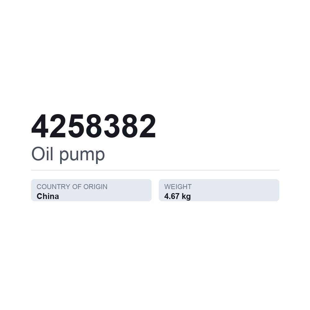 Oliepumpe 4258382 — teknisk datablad