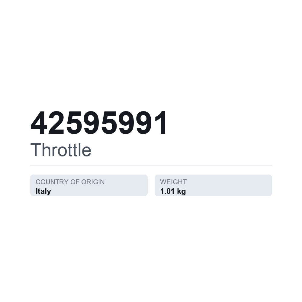 Gasspjæld 42595991 — teknisk datablad