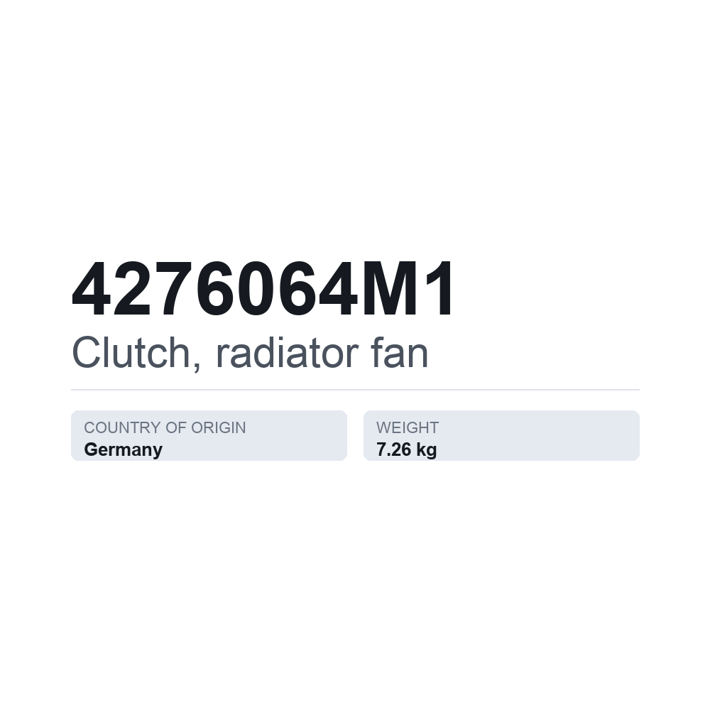 Sankaba, radiatoriaus ventiliatorius 4276064M1 — techninių duomenų kortelė