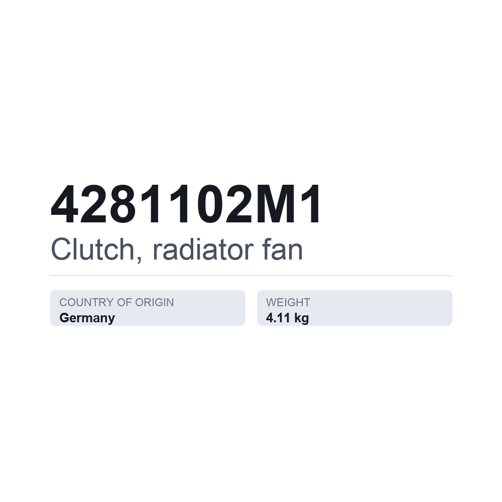 Kobling, køleventilator 4281102M1 — teknisk datablad