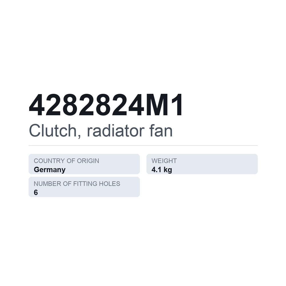 Kobling, køleventilator 4282824M1 — teknisk datablad