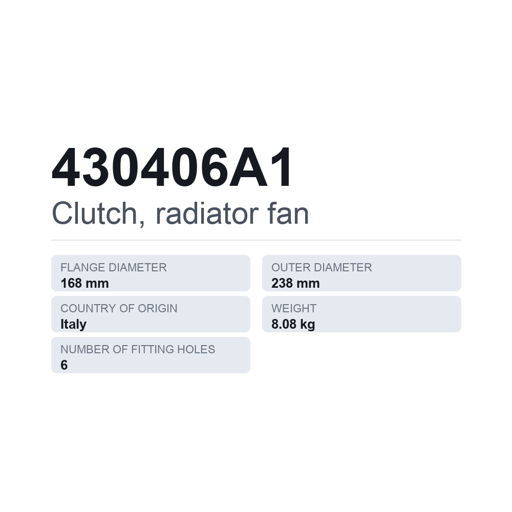 Jäähdyttimen puhaltimen kytkin 430406A1 — tekninen tietokortti